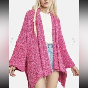 Free People Prickly Pear pink cardigan